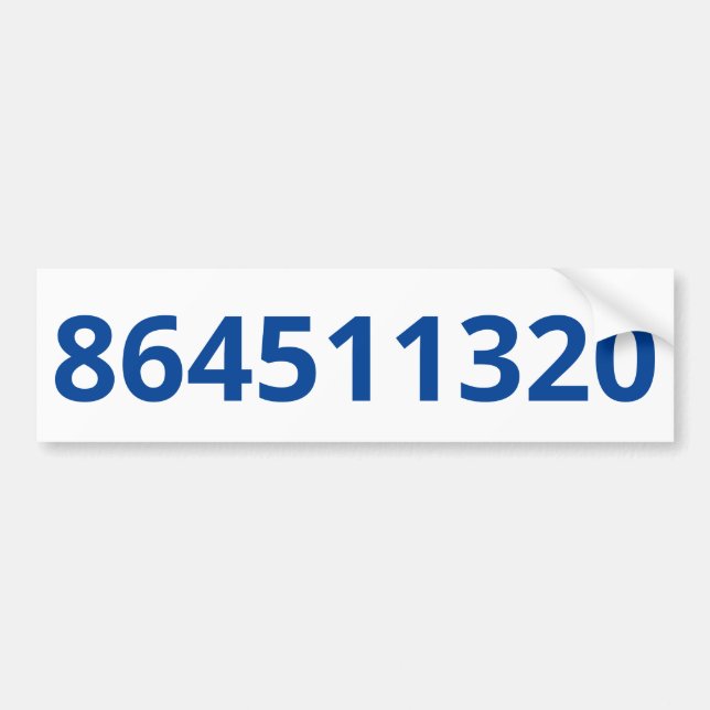 864511320 White Bumper Sticker (Front)