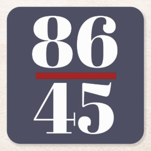 8645 Anti Trump Square Paper Coaster