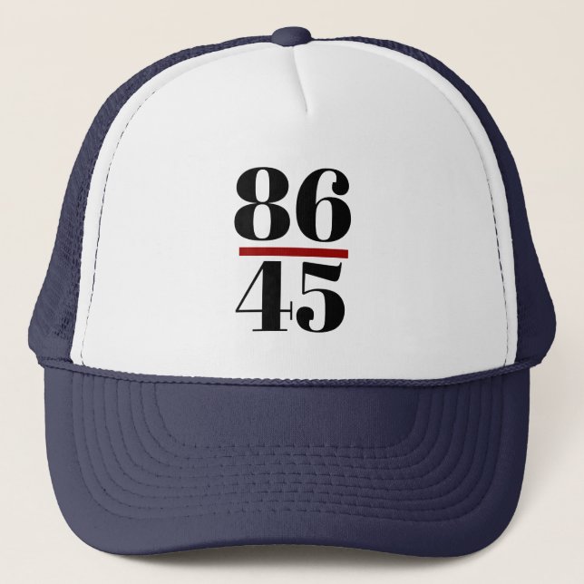 8645 Anti Trump Trucker Hat (Front)