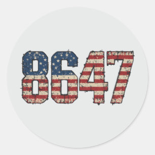 8647 American Flag – Anti Trump Political Protest Classic Round Sticker
