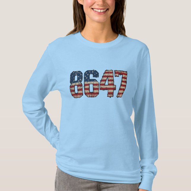 8647 American Flag – Anti Trump Political Protest T-Shirt (Front)