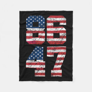 8647 Anti Trump 86 47 Retro Anti-trump Us Flag Pre Fleece Blanket