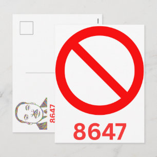 8647 Anti Trump 86 47 Retro Impeach 47 Anti-trump Holiday Postcard