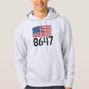 8647 Anti-Trump American Flag Political Statement Hoodie