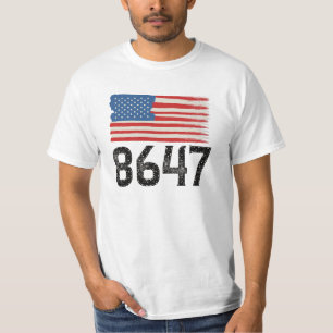 8647 Anti-Trump American Flag Political Statement T-Shirt