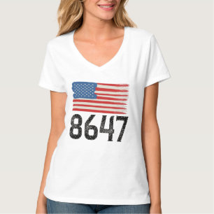 8647 Anti-Trump American Flag Political Statement T-Shirt