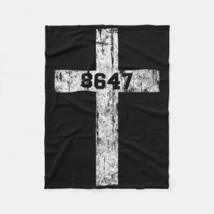 8647 Anti Trump Cross Christian Jesus 86 47 Retro Fleece Blanket