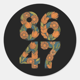 8647 Anti Trump Floral Democrat President Liberal Classic Round Sticker