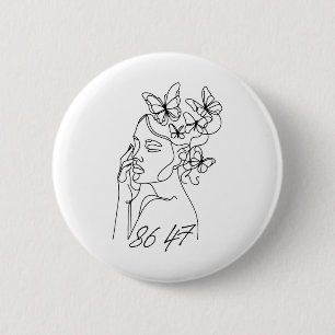 8647 Anti Trump Floral Resist 86 47 Impeach Trump  6 Cm Round Badge