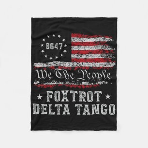 8647 Anti Trump Foxtrots Deltas Tangos Impeach 47 Fleece Blanket