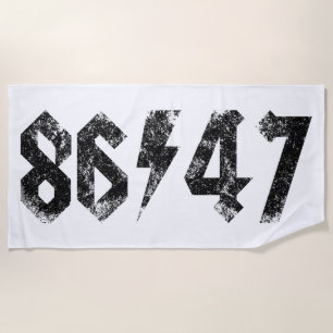 8647 Anti Trump Retro Vintage 80s Rock Style Beach Towel