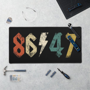 8647 Anti Trump Retro Vintage 80s Rock Style Desk Mat
