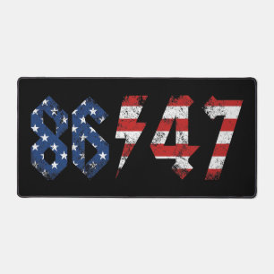 8647 Anti Trump Retro Vintage 80s Rock Style Desk Mat