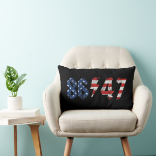 8647 Anti Trump Retro Vintage 80s Rock Style Lumbar Cushion
