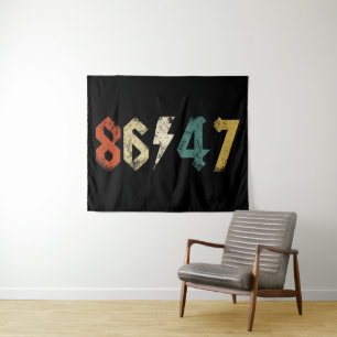 8647 Anti Trump Retro Vintage 80s Rock Style Tapestry