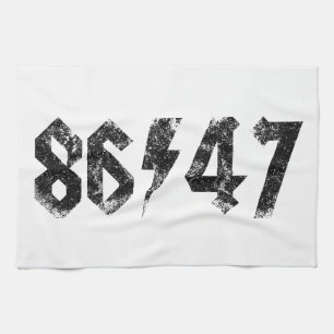 8647 Anti Trump Retro Vintage 80s Rock Style Tea Towel