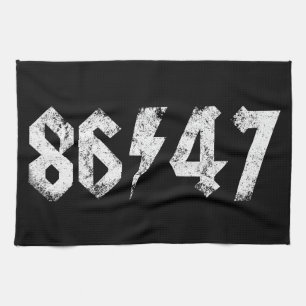 8647 Anti Trump Retro Vintage 80s Rock Style Tea Towel