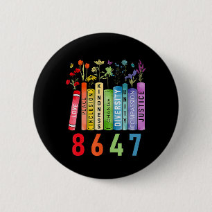 8647 Equal Rights Book Flower Trump Women Rights F 6 Cm Round Badge