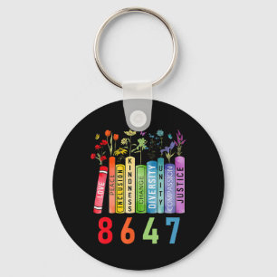 8647 Equal Rights Book Flower Trump Women Rights F Key Ring