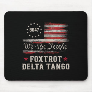 8647 Foxtrots Deltas Tangos America Flag Tank Top  Mouse Pad