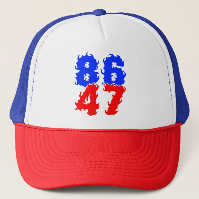 8647 Impeach Trump 47  Trucker Hat (Front)