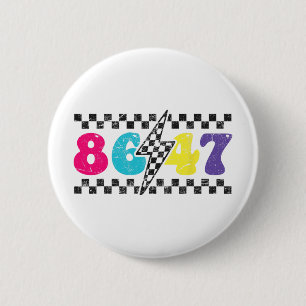 8647 Impeach Trump, Subtle Retro Chequered Anti-tr 6 Cm Round Badge