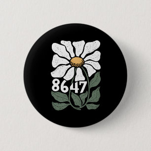 8647 Resist Subtle Daisy Floral Foxtrot Delta Tang 6 Cm Round Badge
