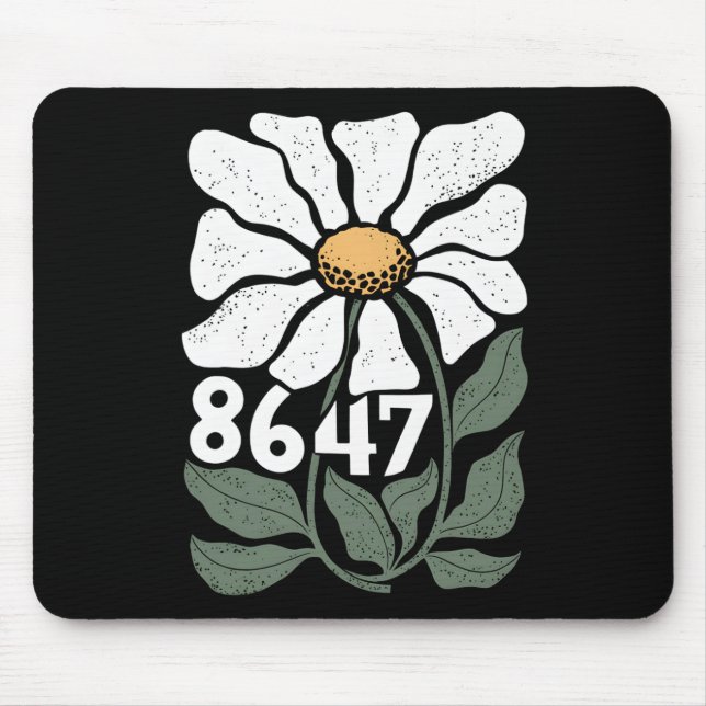 8647 Resist Subtle Daisy Floral Foxtrot Delta Tang Mouse Pad (Front)