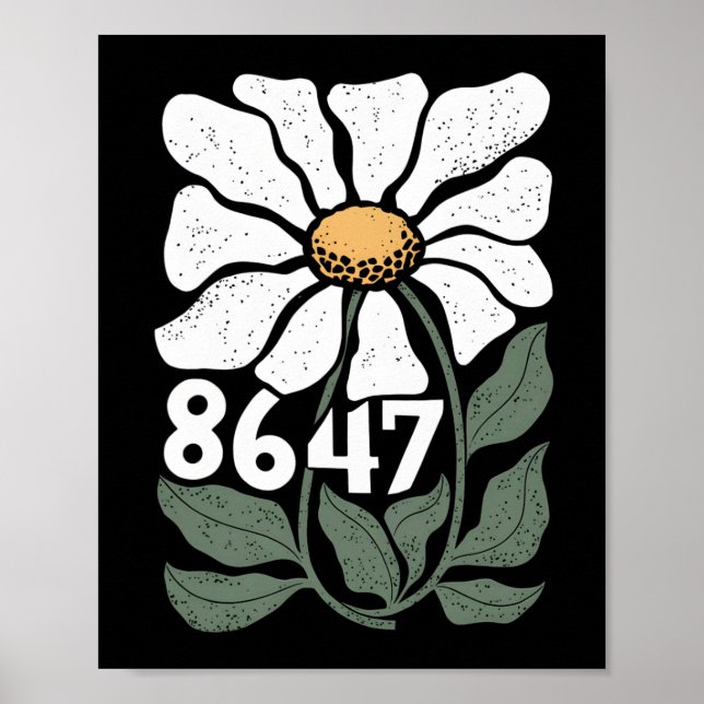 8647 Resist Subtle Daisy Floral Foxtrot Delta Tang Poster (Front)