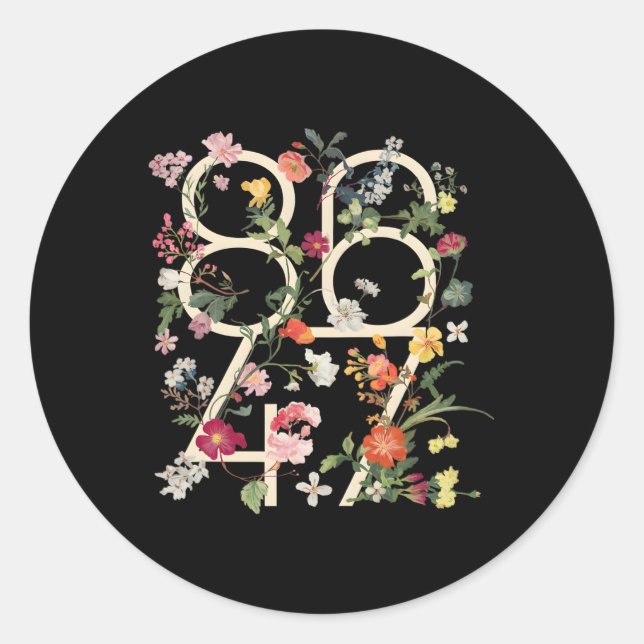 8647 Resist Subtle Floral Foxtrot Delta Tango Prot Classic Round Sticker (Front)