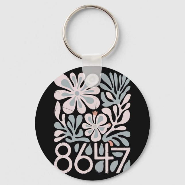 8647 Resist Subtle Floral Foxtrot Delta Tango Prot Key Ring (Front)