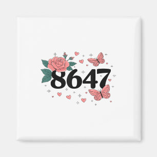 8647 Retro 86 47 Anti-trump Flower Art President  Magnet