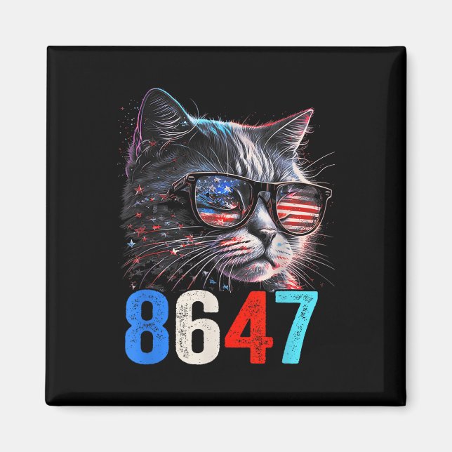 8647 Retro 86 47 Cat Lovers  Magnet (Front)