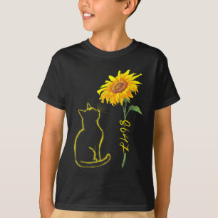 8647 Subtle Anti Trump 86 47 Cat Sunflower Floral T-Shirt