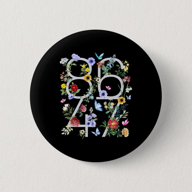 8647 Subtle Anti Trump 86 47 Floral Boho Style 1  6 Cm Round Badge (Front)