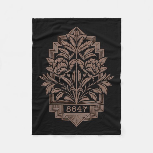 8647 Subtle Anti Trump 86 47 Floral Boho Style _2  Fleece Blanket (Front)