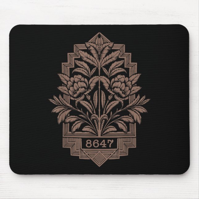 8647 Subtle Anti Trump 86 47 Floral Boho Style _2  Mouse Pad (Front)