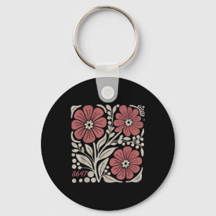 8647 Subtle Anti Trump 86 47 Floral Boho Style _3 Key Ring