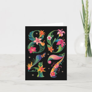 8647 Subtle Anti Trump 86 47 Floral Boho Style 5 Card