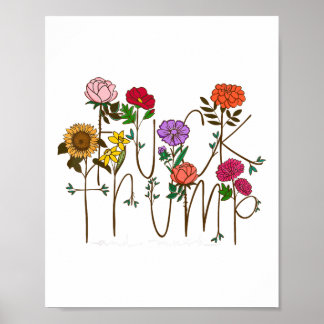 8647 Subtle Anti Trump 86 47 Floral Boho Style  Poster