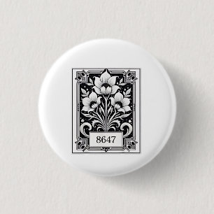 8647 Subtle Anti Trump Anti MAGA 86 47 Floral Boho 3 Cm Round Badge