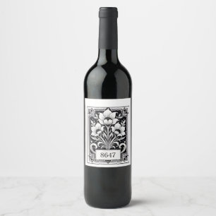 8647 Subtle Anti Trump Anti MAGA 86 47 Floral Boho Wine Label