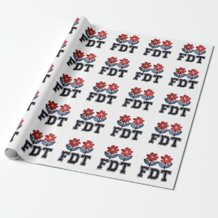 8647 Subtle Anti Trump Anti MAGA 86 47 Floral Boho Wrapping Paper