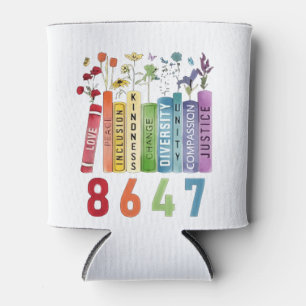 8647 Subtle Anti Trump Anti MAGA 86 47 Floral LGBT Can Cooler
