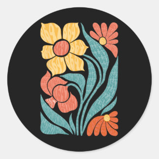 8647 Subtle Anti Trump Floral Boho  Classic Round Sticker