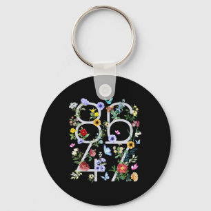 8647 Subtle Anti Trump Floral Boho Key Ring