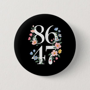 8647 Subtle Anti Trump Flower Floral Boho Vintage 6 Cm Round Badge