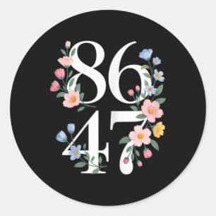 8647 Subtle Anti Trump Flower Floral Boho Vintage  Classic Round Sticker