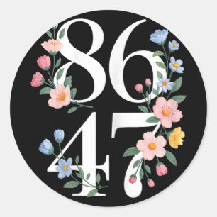 8647 Subtle Anti Trump Flower Floral Boho Vintage Classic Round Sticker