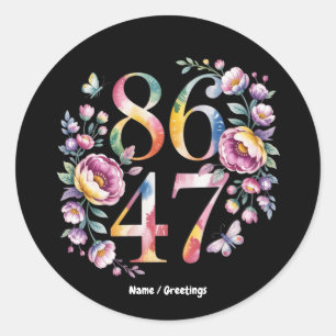 8647 Subtle Floral Boho Style A Peaceful Protest Classic Round Sticker